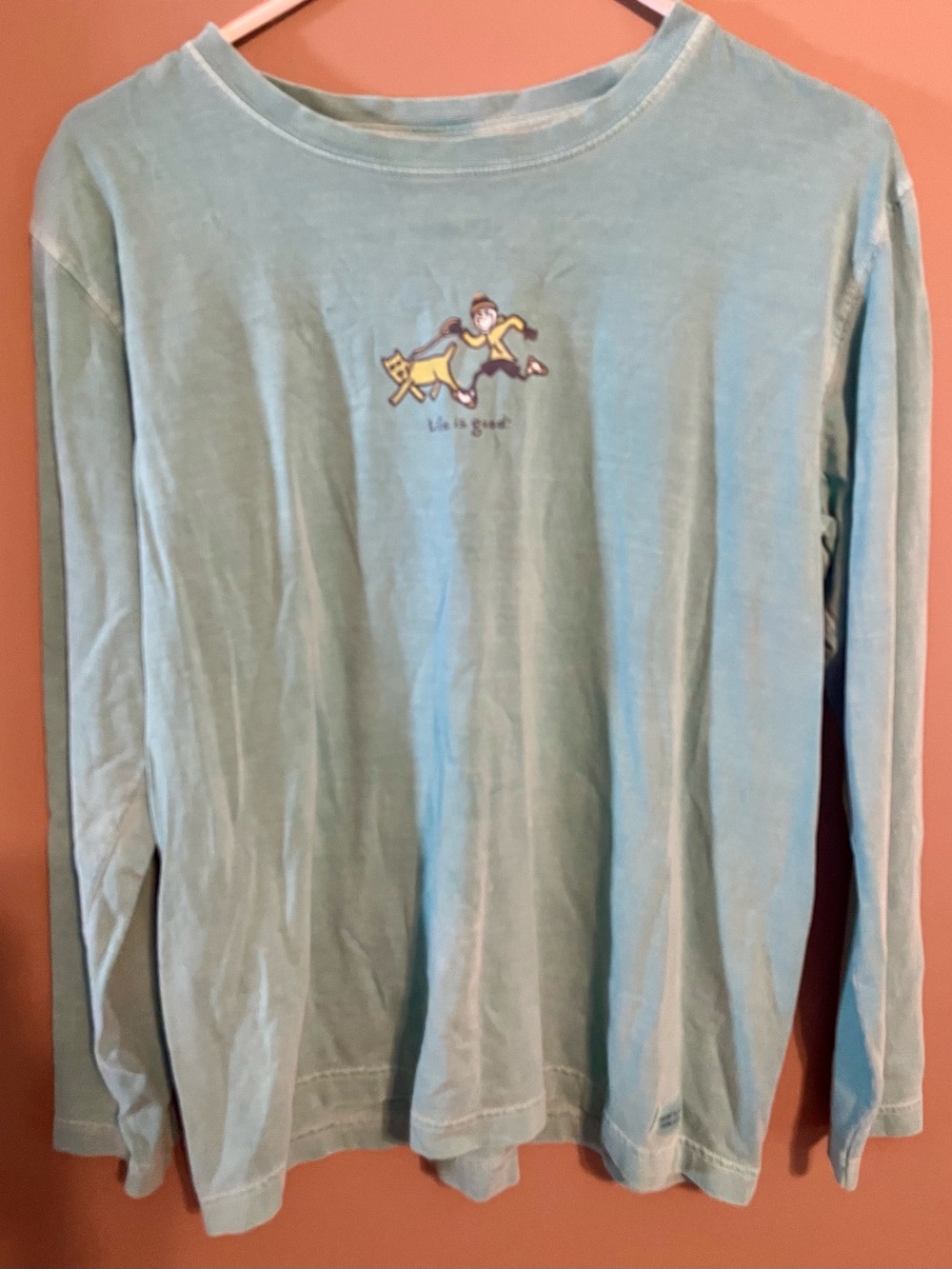 Life is good - Light Blue Long-Sleeve Graphic Women’s Tee
